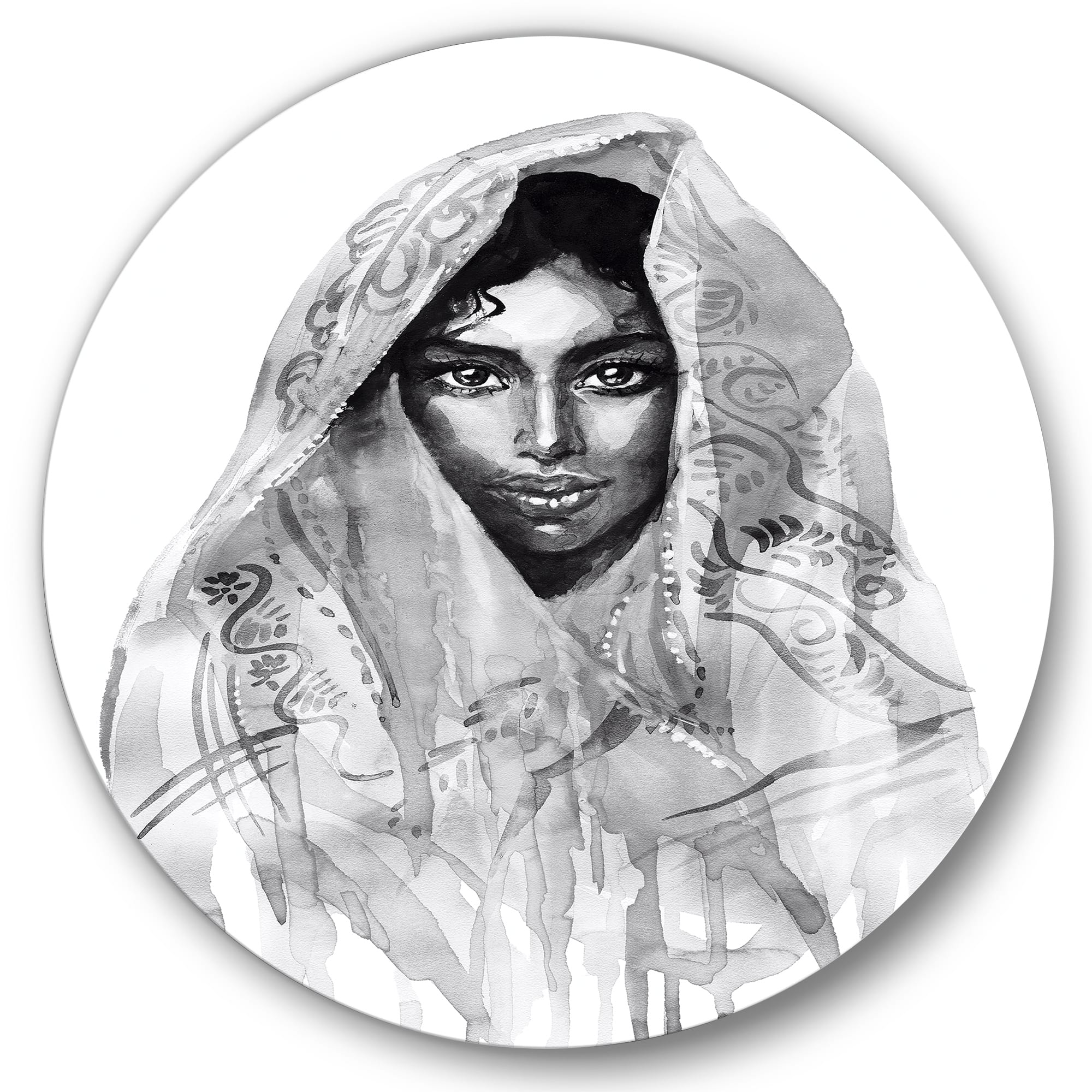 Designart - Monochrome Portrait of Young Indian Woman I